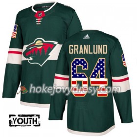 Dětské Hokejový Dres Minnesota Wild Mikael Granlund 64 2017-2018 USA Flag Fashion Zelená Adidas Authentic